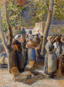 Camille Pissarro : The Market at Gisors II